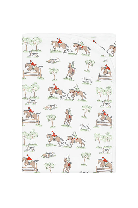Nellapima Equestrian Chase Receiving Blanket