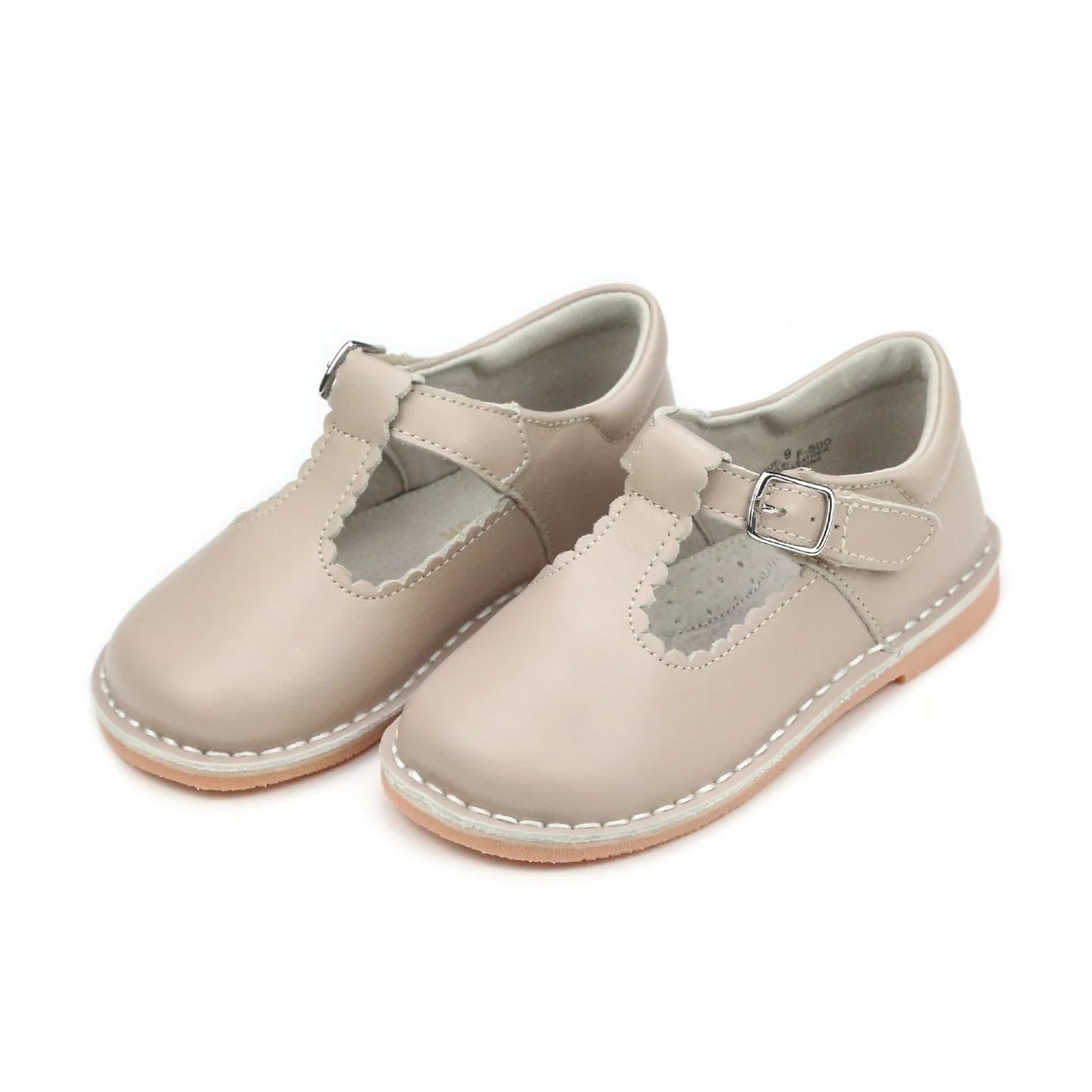 L'Amour Selina Scalloped T-Strap MaryJane- Almond