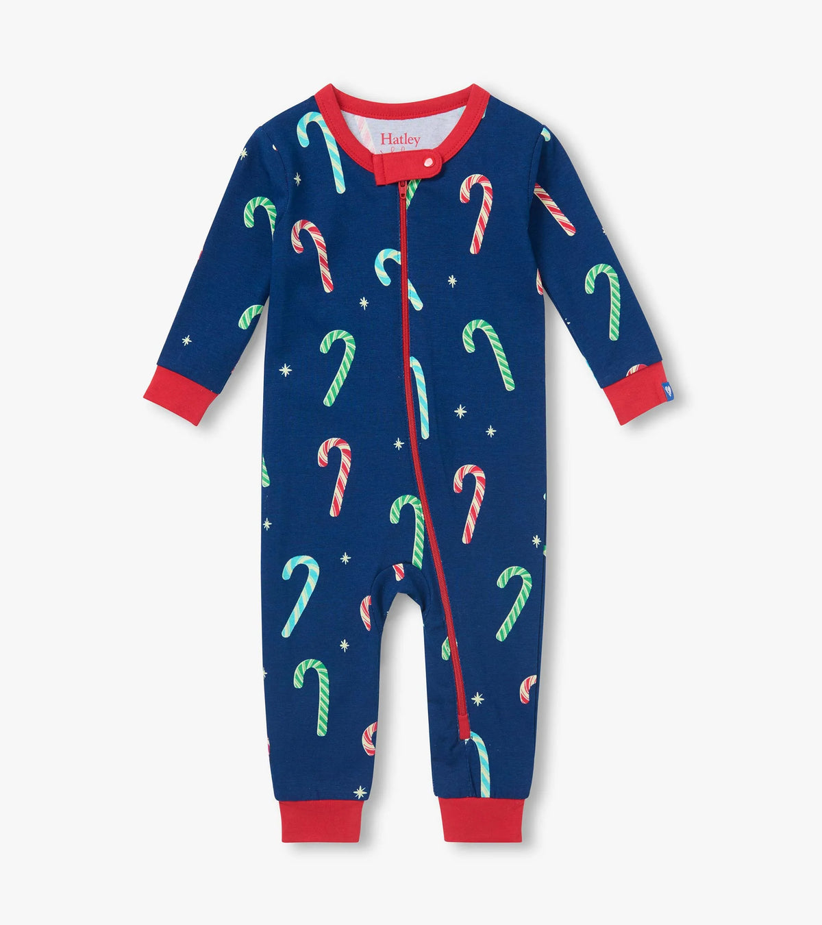 Hatley Baby Boys Blue Candy Canes Sleeper