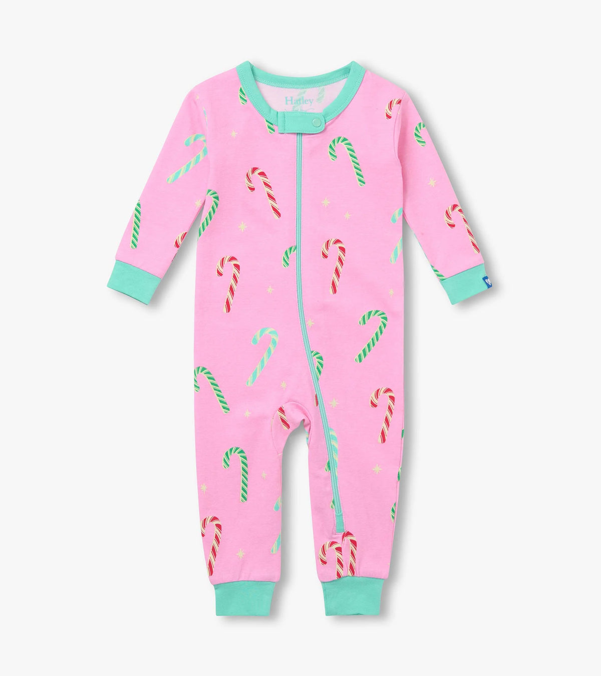 Hatley Baby Girls Pink Candy Canes Sleeper