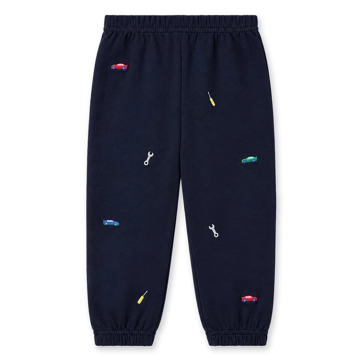 Florence Eiseman Striped Knit Tshirt and French Terry Joggers with Cars & Tools