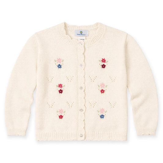 Florence Eiseman Sweater with Hand Embroidered Flowers