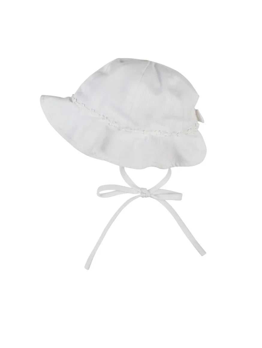 Florence Eiseman Finewale Pique Hat With Bow Trim