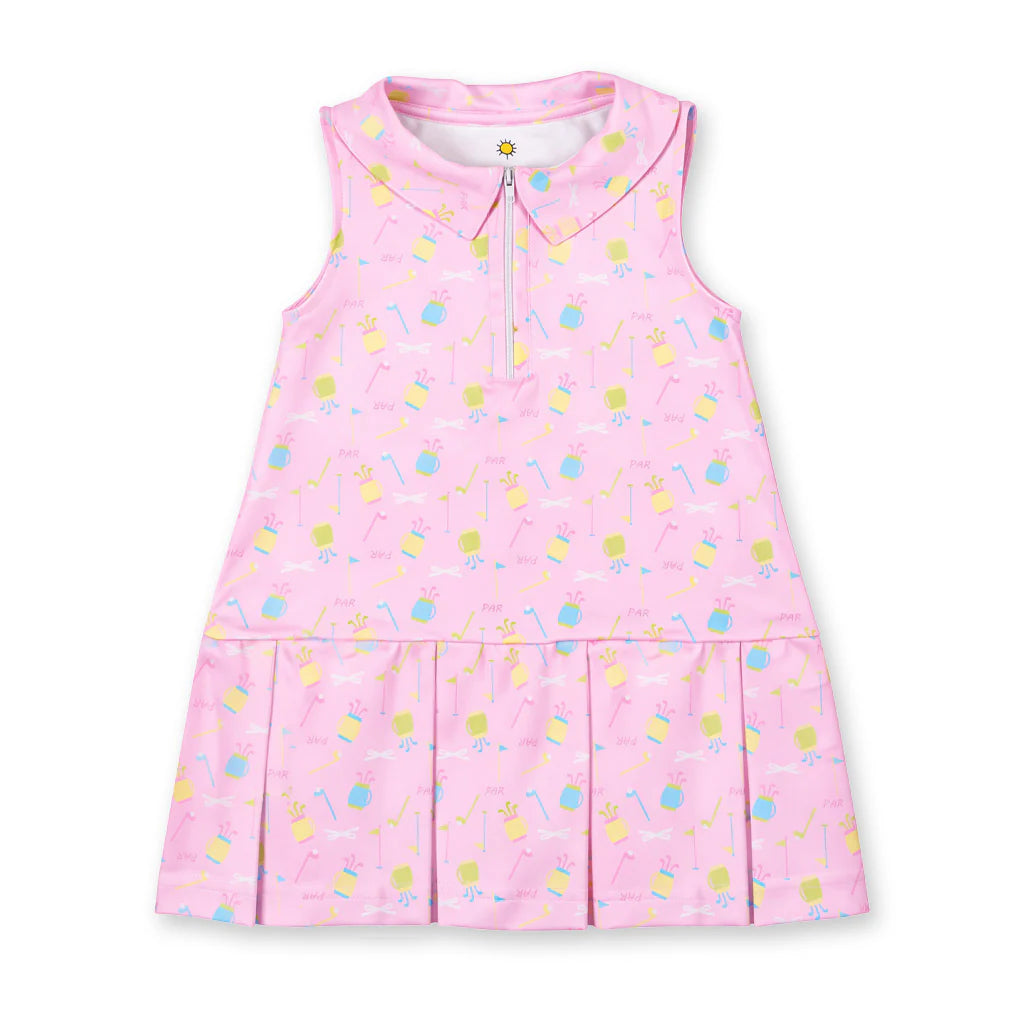 Florence Eiseman pink golf print performance knit girls dress

