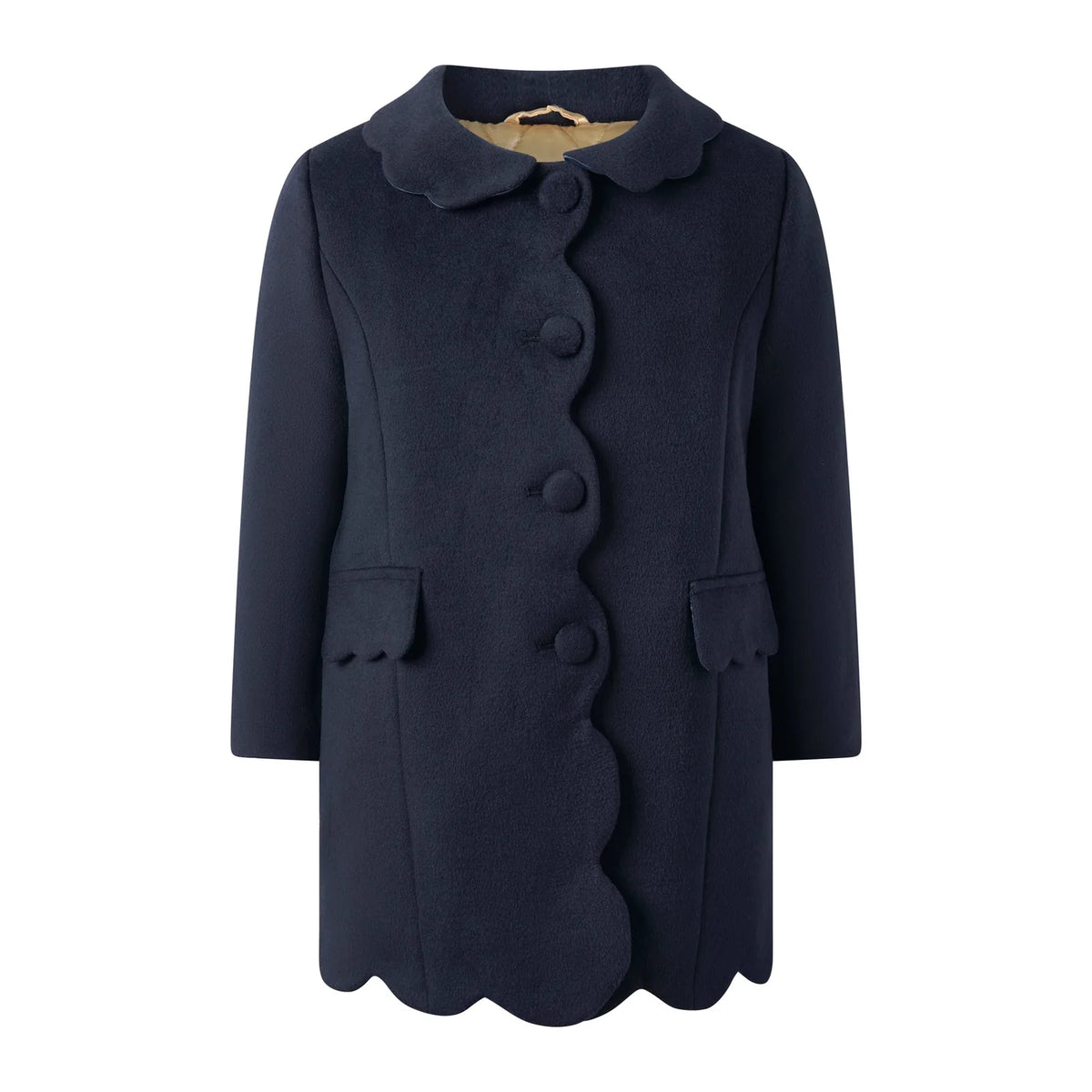 Rachel Riley Navy Scalloped Dress Coat