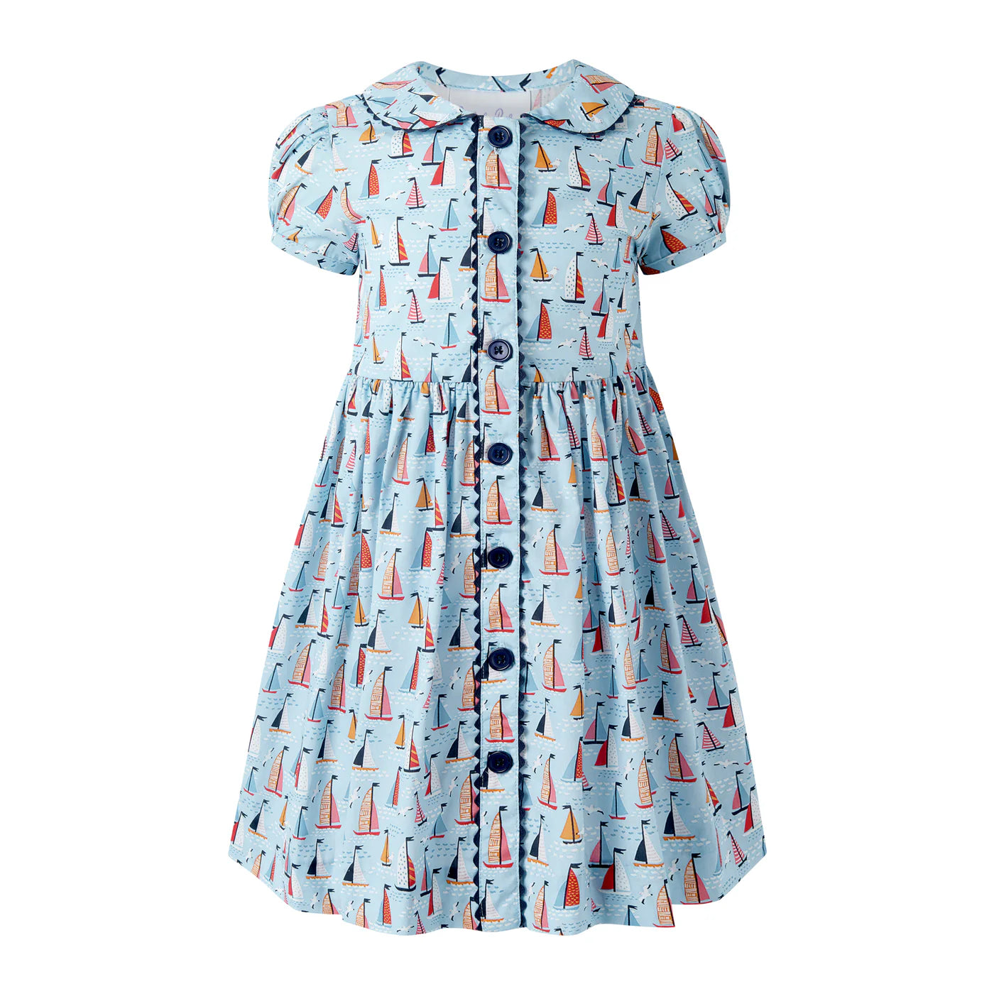 Rachel Riley Sailboat Button Front Dress