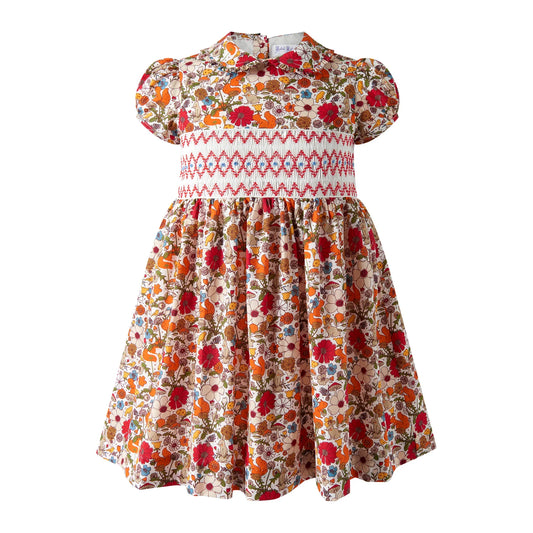 Rachel Riley Woodland Floral Smocked Dress