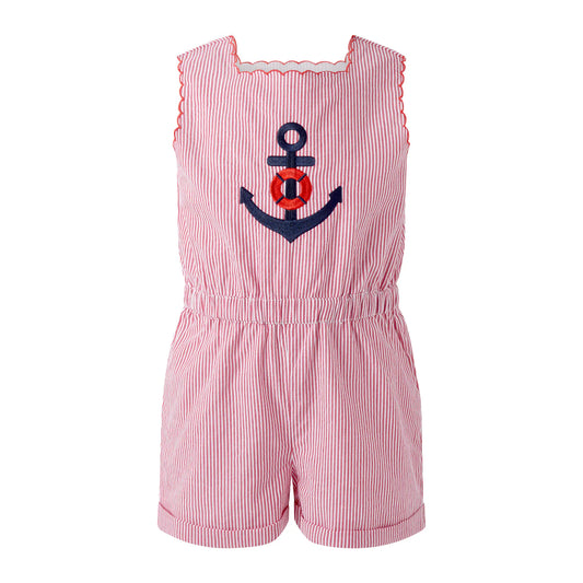 Rachel Riley Anchor Embroidered Playsuit