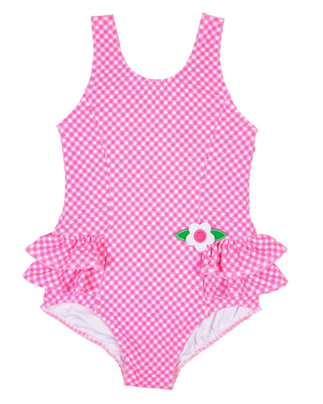 Florence Eiseman Gingham Swimsuit with Ruffles and Flower