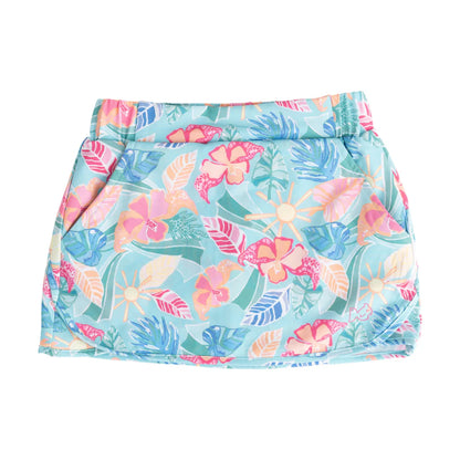 Prodoh Girls' Carolina Catch Skort — Tropical Palm Print