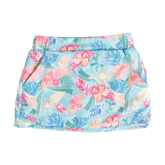 Prodoh Girls' Carolina Catch Skort — Tropical Palm Print