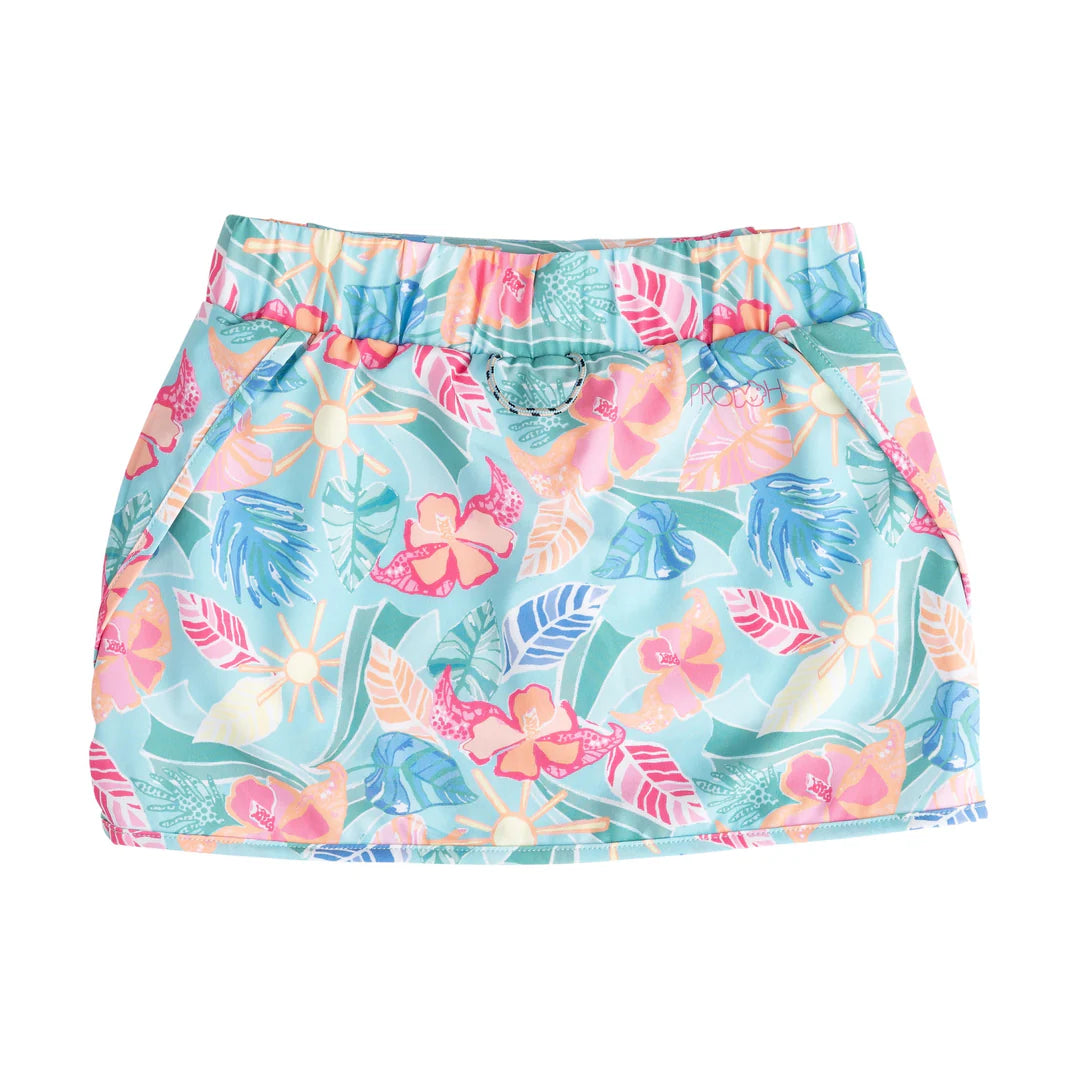 Prodoh Girls' Carolina Catch Skort — Tropical Palm Print