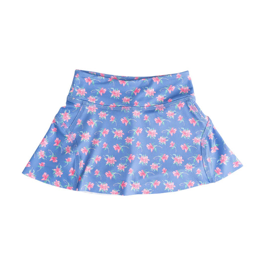 Prodoh Girls' Tennis Twirl Skort with Built-In Compression Shorts — Azalea Blooms Print