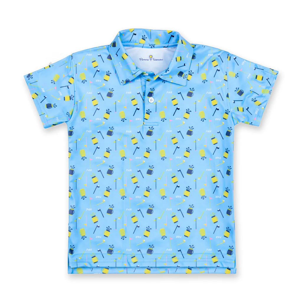 Florence Eiseman Golf Print Performance Knit Polo