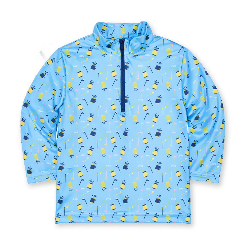 Florence Eiseman Golf Print Performance Knit 1/2 Zip
