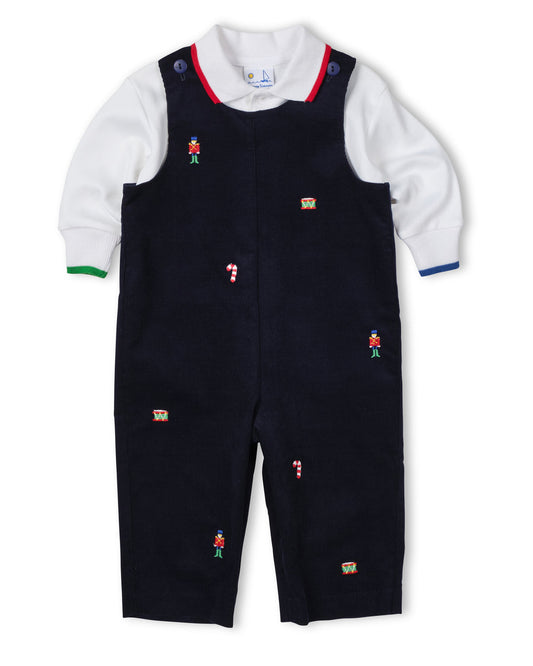 Corduroy Longall with Allover Embroidery and Multi Polo