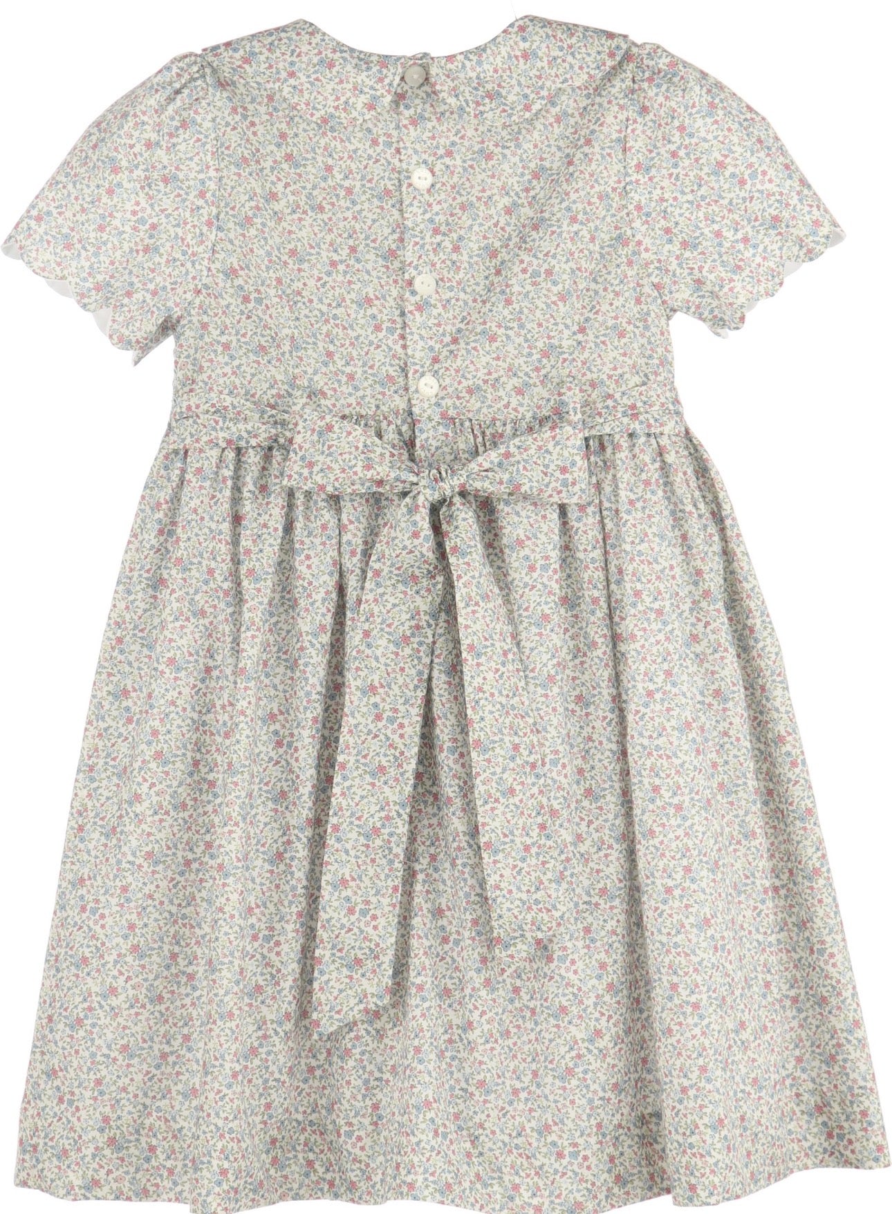 Luli & Me Fall Blossom Smocked Dress, Blue