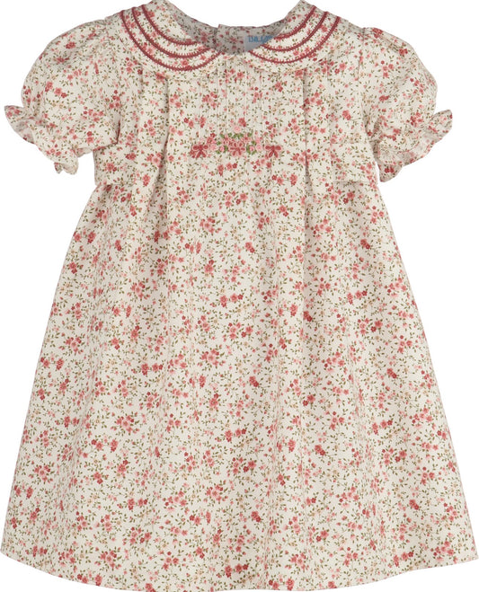 Luli & Me Fallen Leaves Wreath Dress, Pink