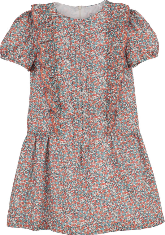 Luli & Me Floral Vintage A-Line, Blue