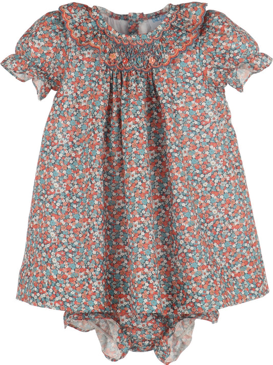 Luli & Me Floral Vintage Bishop, Blue