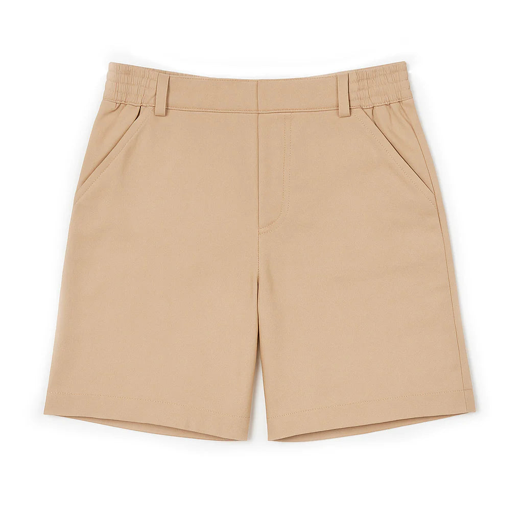 Florence Eiseman tan linen look boys shorts with belt loops khaki