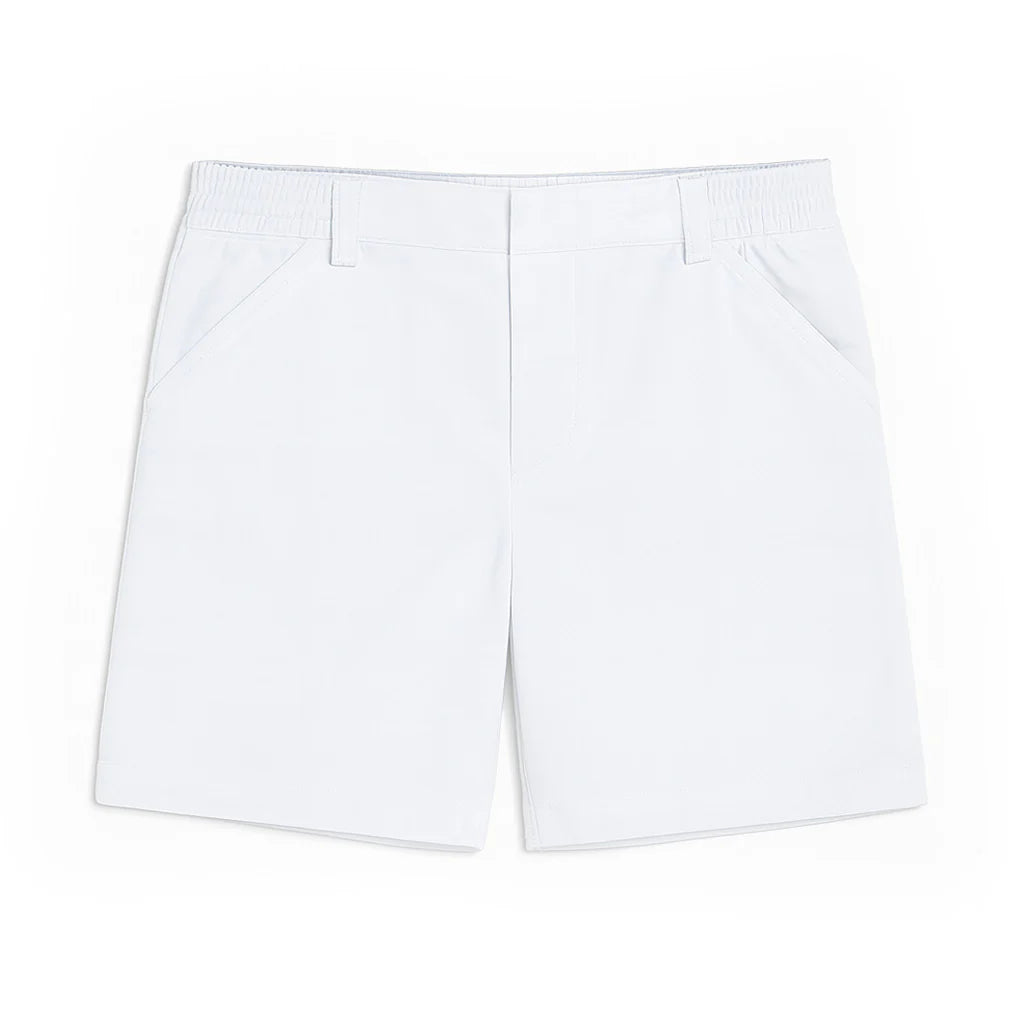 Florence Eiseman tan linen look boys shorts with belt loops white