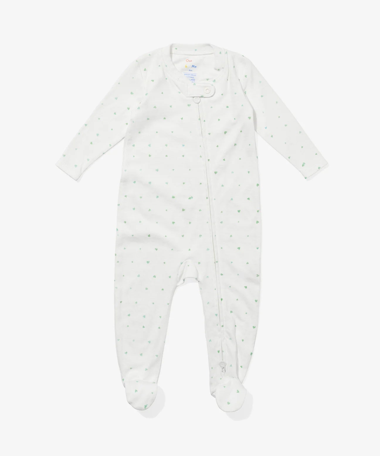 Oso & Me Marley zip pajama limited edition seafoam hearts