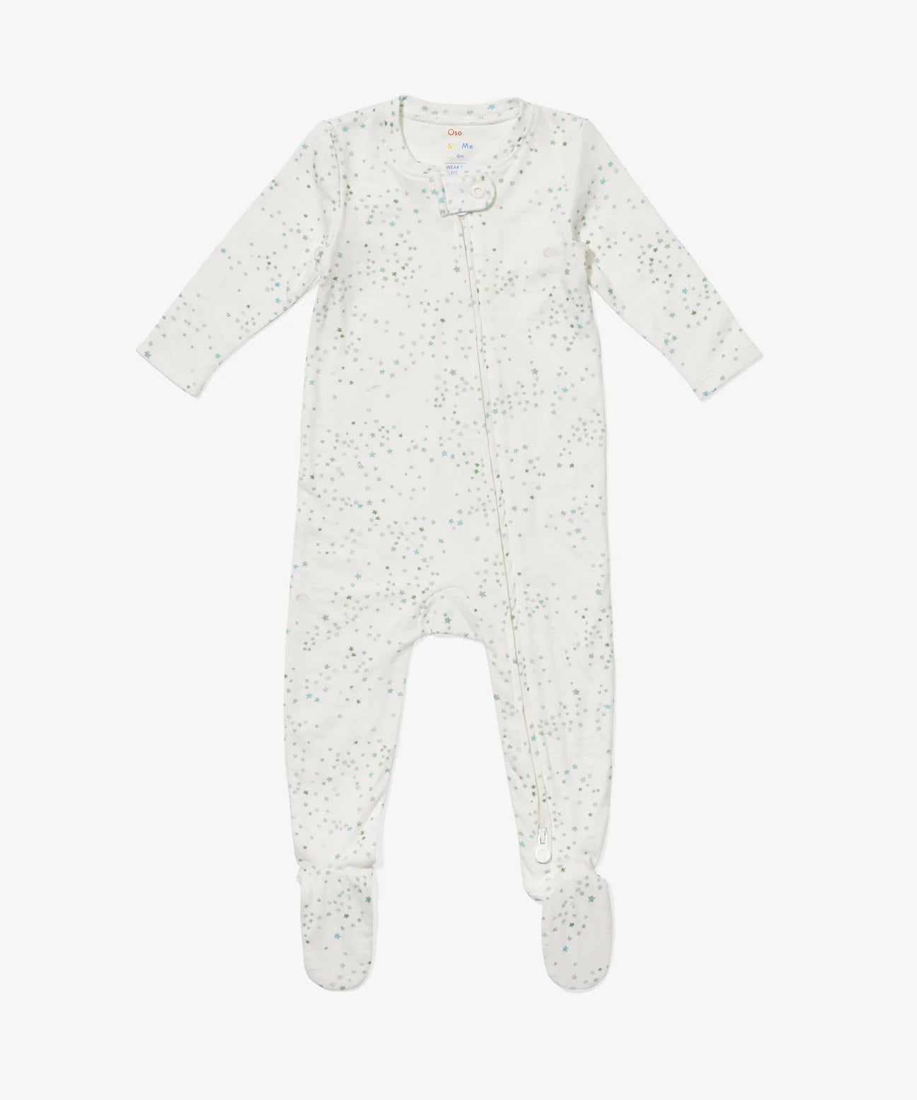 Oso & Me Marley zip pajama limited edition seafoam stars