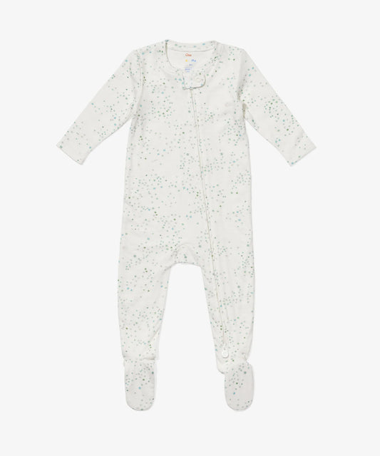 Oso & Me Marley zip pajama limited edition seafoam stars
