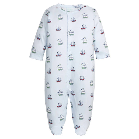 Little English Printed Footie- Pirate Sips