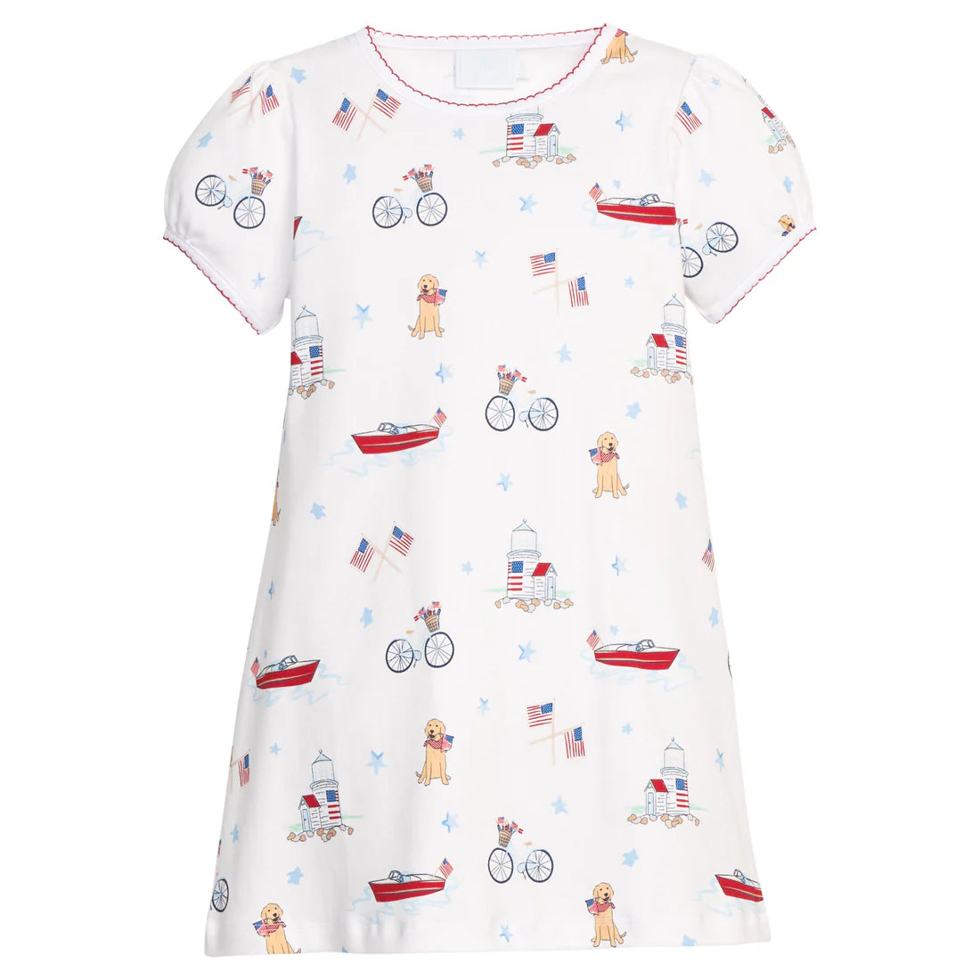 Little English Printed T-Shirt Dress-Coastal Summer