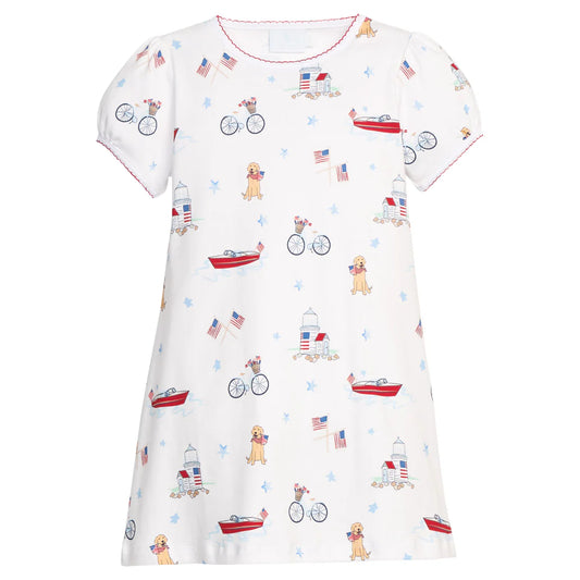 Little English Printed T-Shirt Dress-Coastal Summer