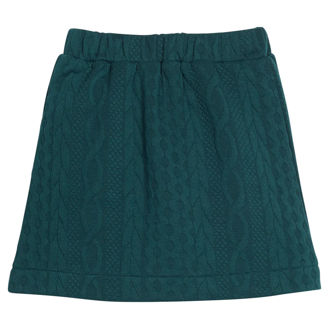 Bisby Quilted Mini Skirt-Emerald Cable