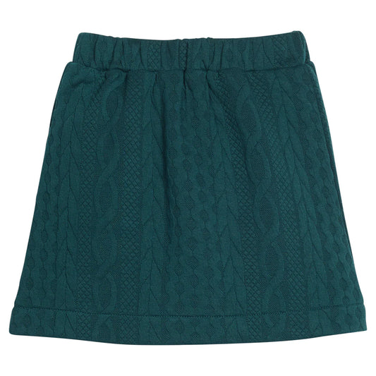 Bisby Quilted Mini Skirt-Emerald Cable