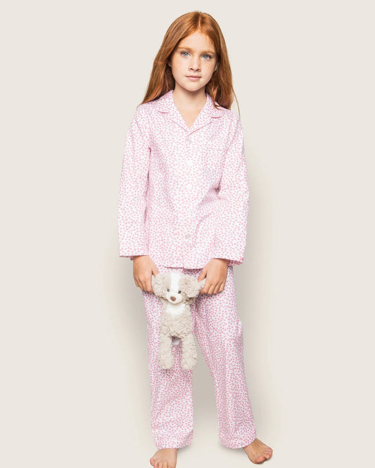 Petite Plume Kid's Twill Pajama Set in Sweethearts