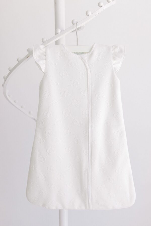 Terry Tots Seep Sack- white jacquard bows