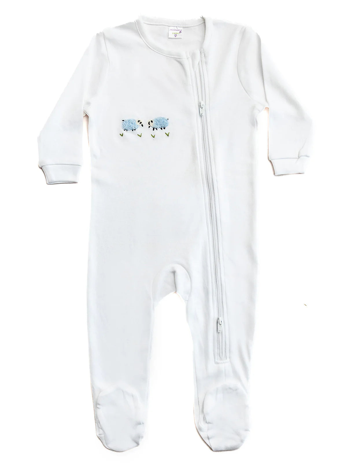 Jacaranda Living Baby Footie, Combed Cotton Embroidered