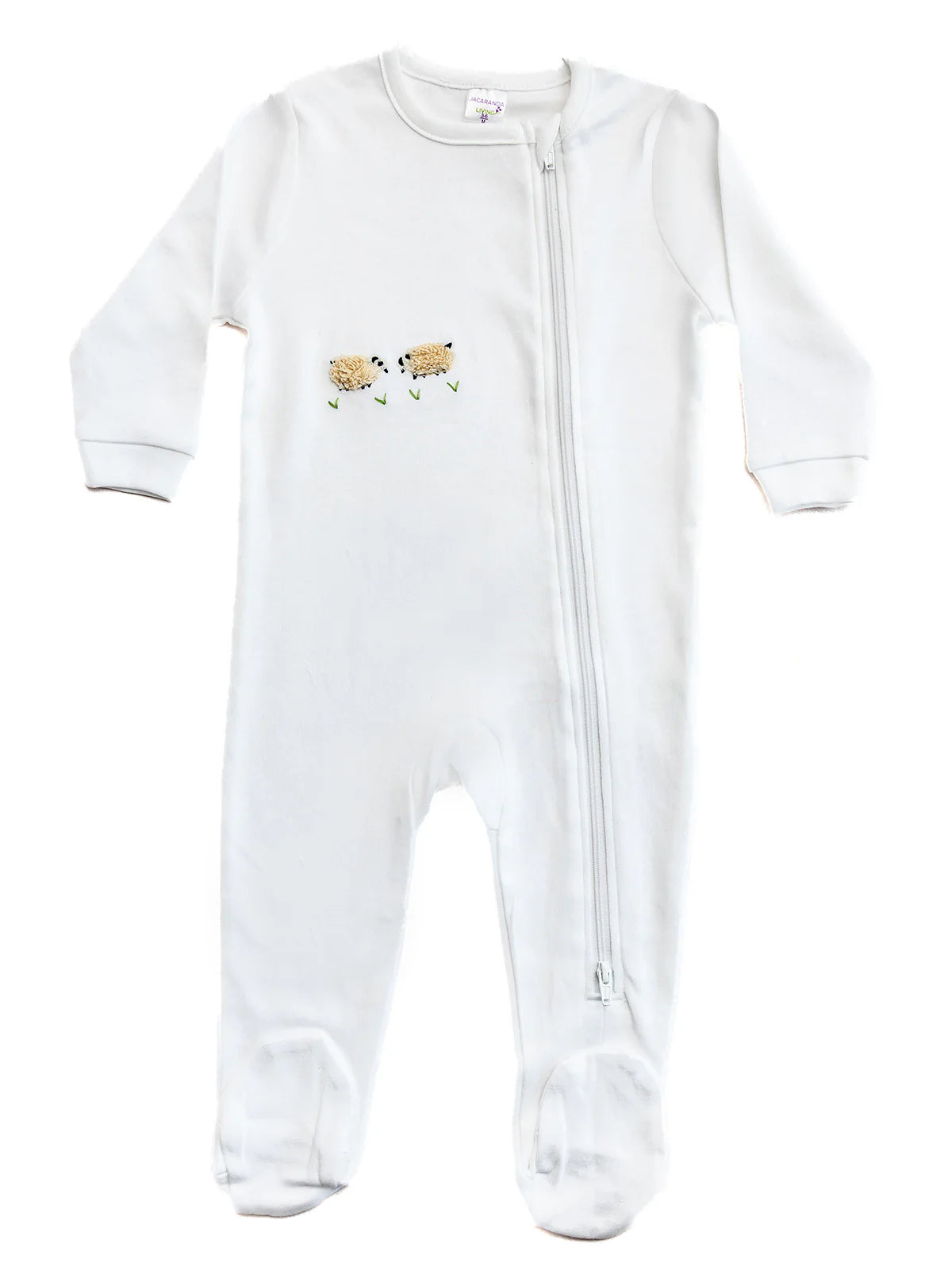 Jacaranda Living Baby Footie, Combed Cotton Embroidered