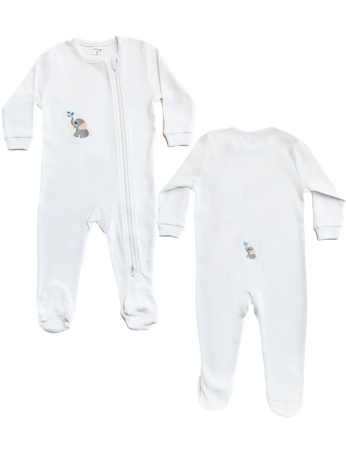 Jacaranda Living Baby Footie, Combed Cotton Embroidered