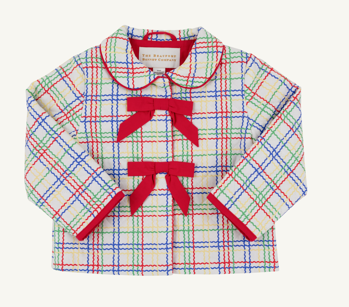 The Beaufort Bonnet Company Julie Anne Jacket-Wellington Windowpane /Richmond Red