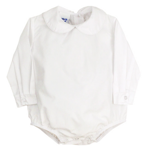 Bailey Boys White Boy's Long Sleeve Button Back Onsie