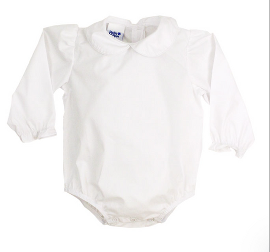 Bailey Boys White Girls Long Sleeve Button Back Onesie