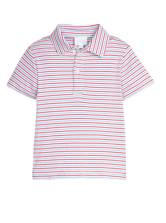 Little English Short Sleeve Polo-Primary Stripe