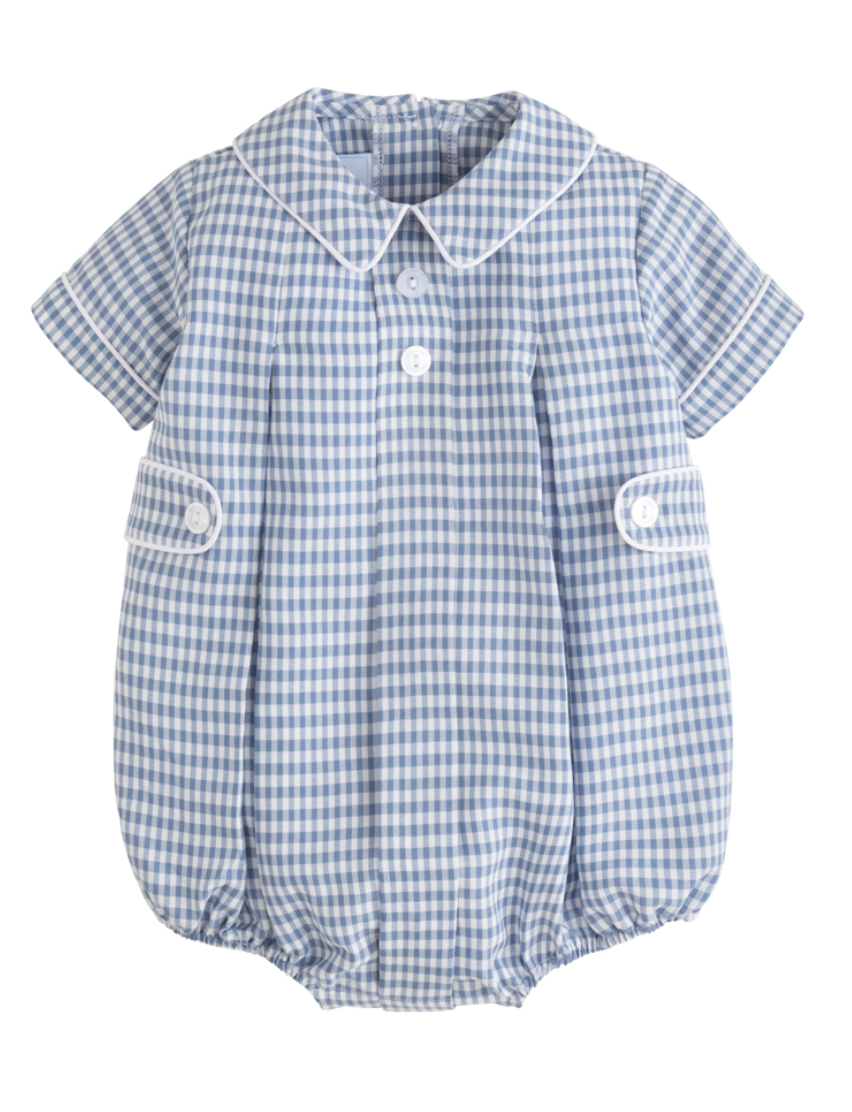 Little English Davant Bubble - Gray Blue Gingham