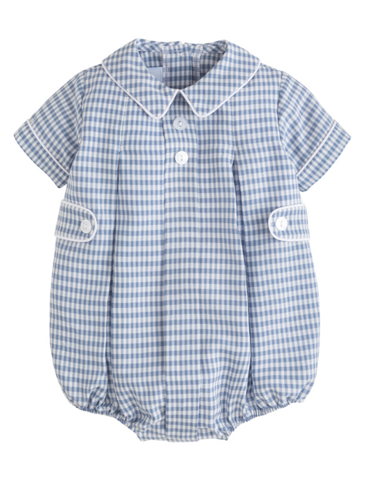 Little English Davant Bubble - Gray Blue Gingham