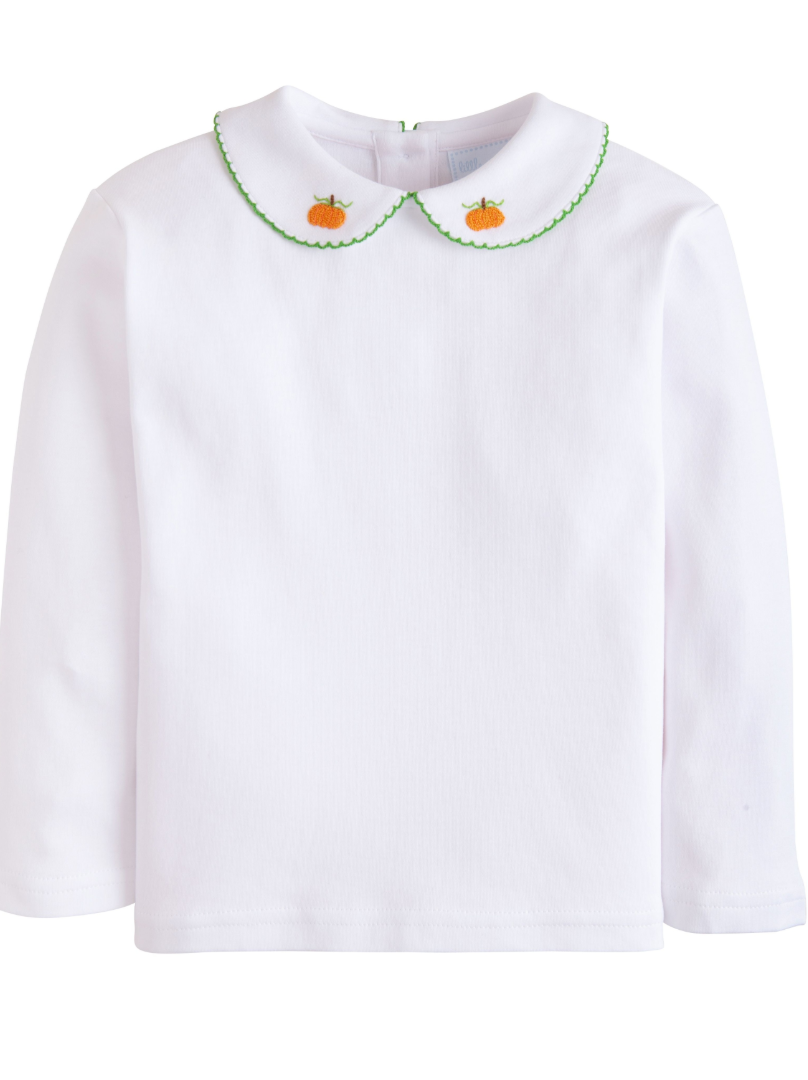 Little English Long Sleeve Pinpoint Shirt-Pumpkin