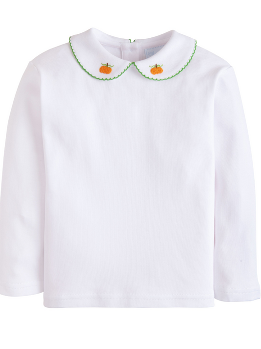 Little English Long Sleeve Pinpoint Shirt-Pumpkin