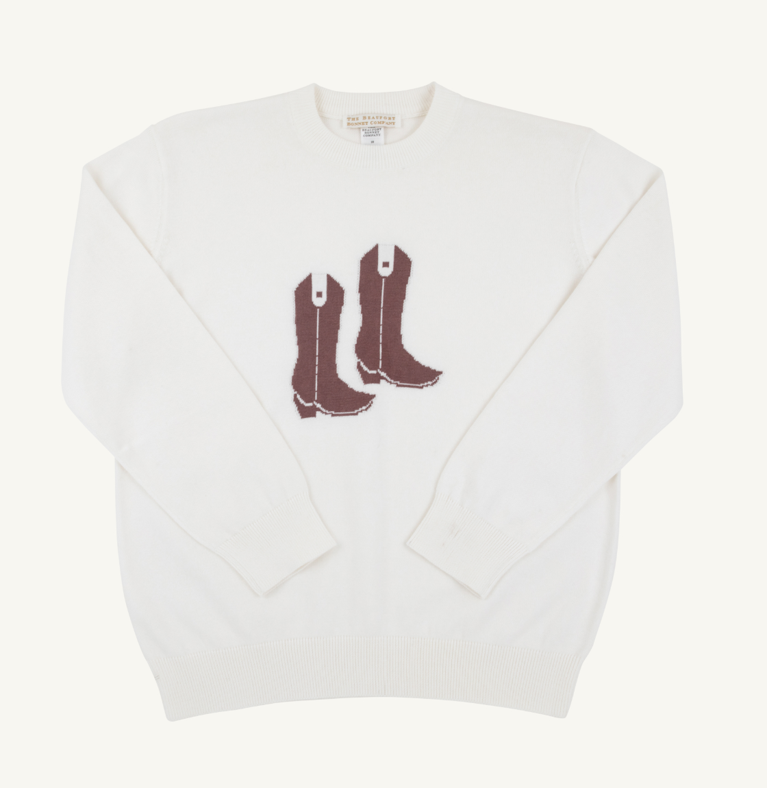 The Beaufort Bonnet Company Isaac's Intarsia Sweater- Palmetto Pearl/Cowboy Boot
