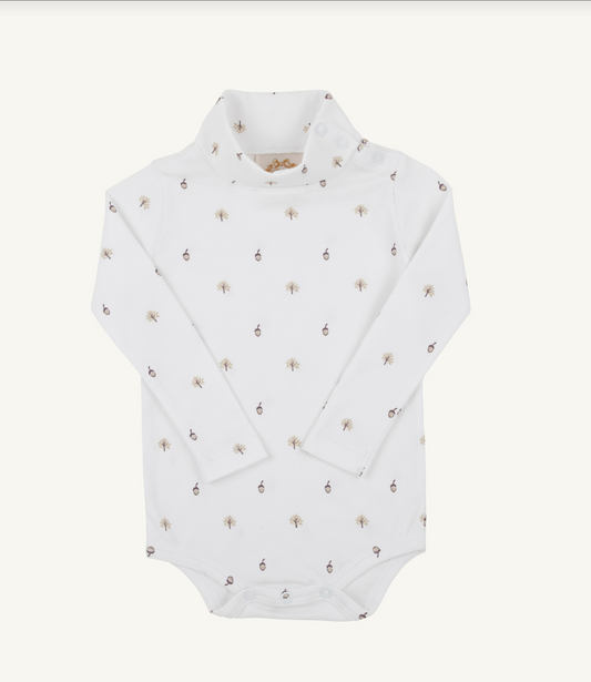 The Beaufort Bonnet Company Tatum's Turtleneck - Onesie - Neck Snaps- Lovely Little Leaves