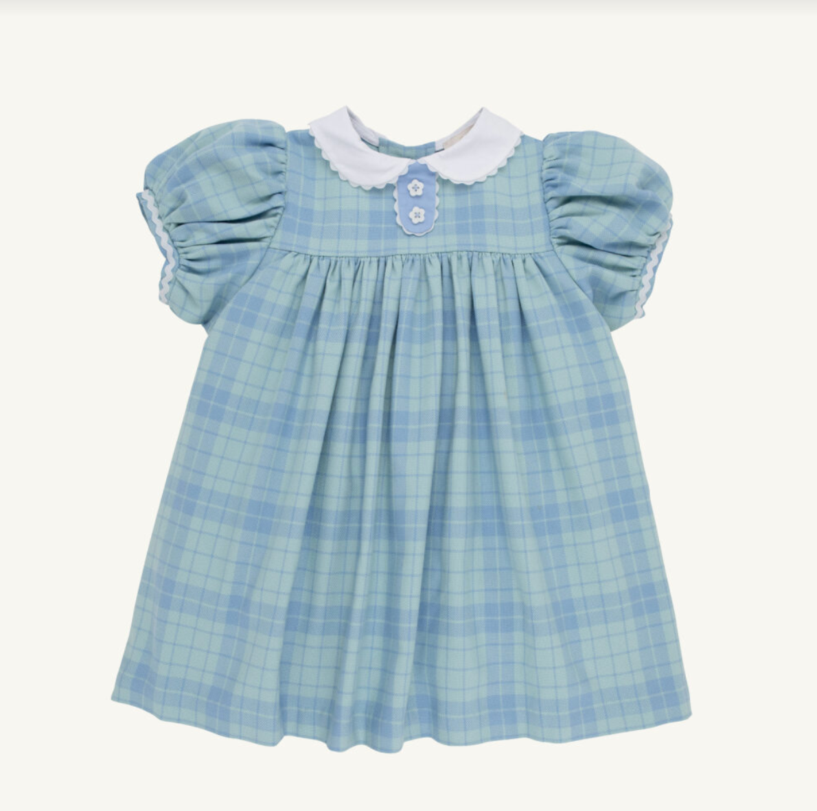 The Beaufort Bonnet Company Mary Dal Dress - Woven Yarn- Audubon Park Plaid/Sarasota Sky